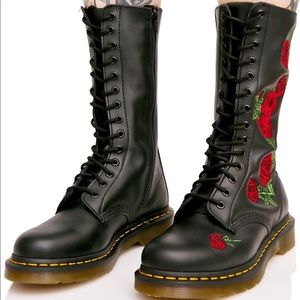 doc martens with red roses